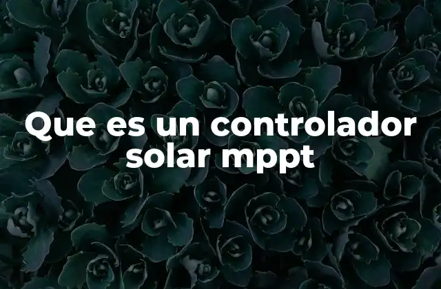 Que es un Controlador Solar Mppt