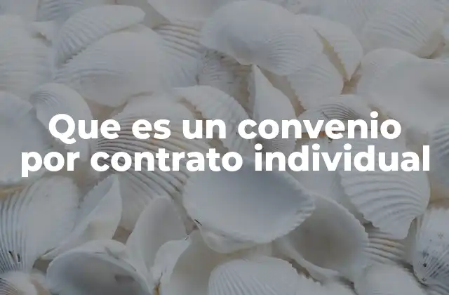 Que es un Convenio por Contrato Individual