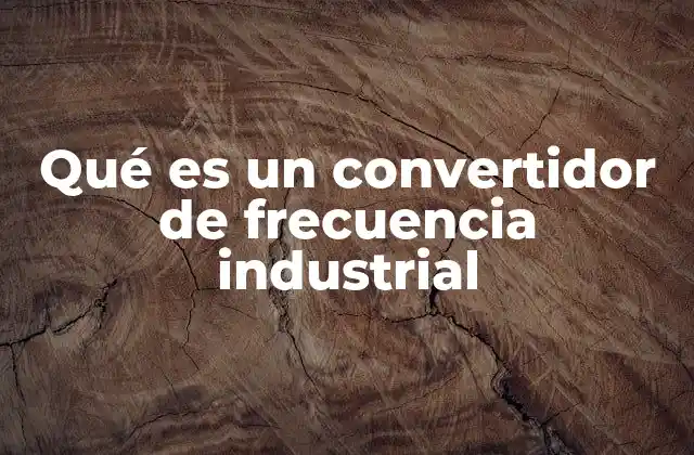 Qué es un Convertidor de Frecuencia Industrial