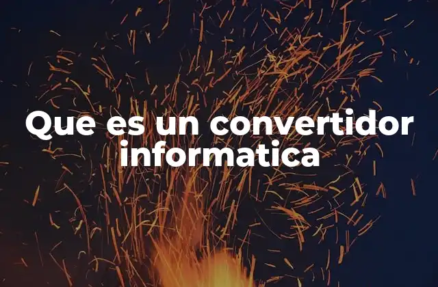 Que es un Convertidor Informatica