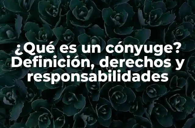 ¿qué es un Cónyuge? Definición, Derechos y Responsabilidades