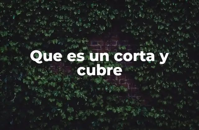 Que es un Corta y Cubre