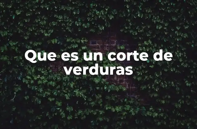 Que es un Corte de Verduras