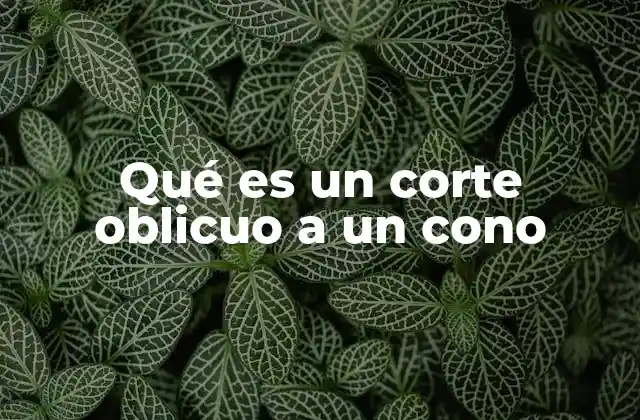 Qué es un Corte Oblicuo a un Cono