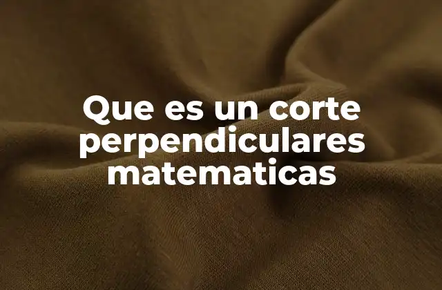 Que es un Corte Perpendiculares Matematicas