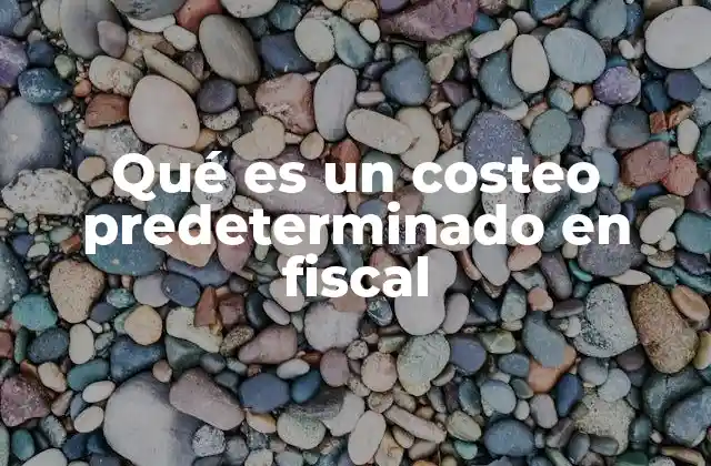 Qué es un Costeo Predeterminado en Fiscal