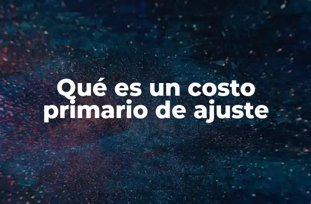 Qué es un Costo Primario de Ajuste