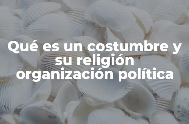 Qué es un Costumbre y Su Religión Organización Política