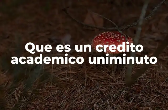 Que es un Credito Academico Uniminuto