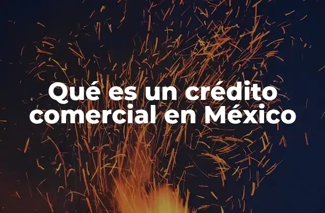 Qué es un Crédito Comercial en México
