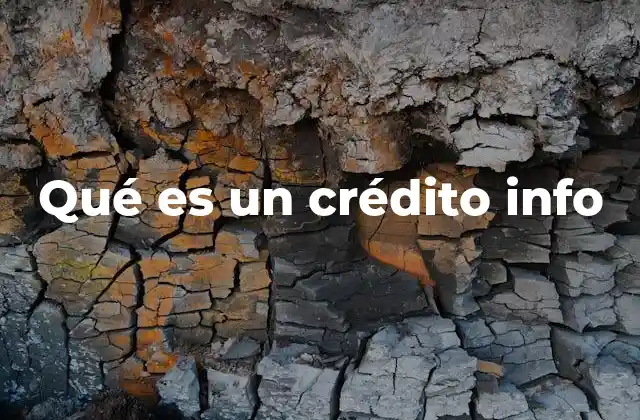 Qué es un Crédito Info