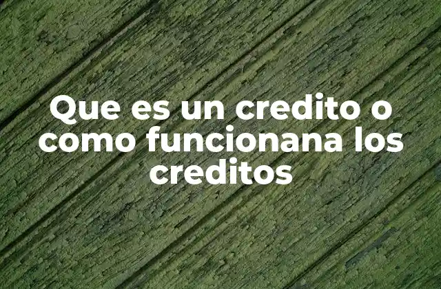 Que es un Credito o como Funcionana los Creditos 2 El funcionamiento de los préstamos en la vida cotidiana