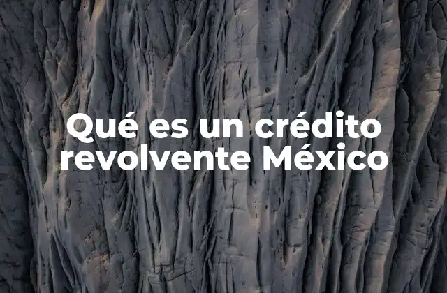Qué es un Crédito Revolvente México