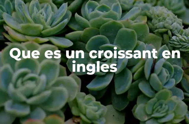 Que es un Croissant en Ingles