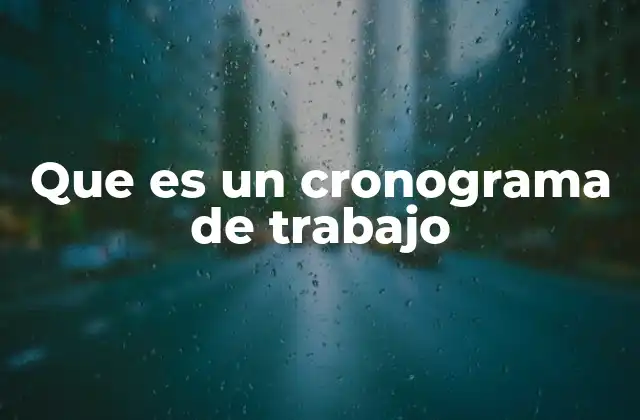 Que es un Cronograma de Trabajo
