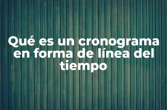 Qué es un Cronograma en Forma de Línea Del Tiempo