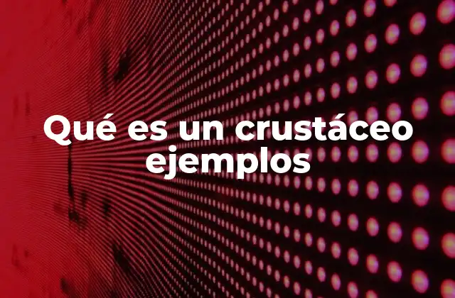 Qué es un Crustáceo Ejemplos