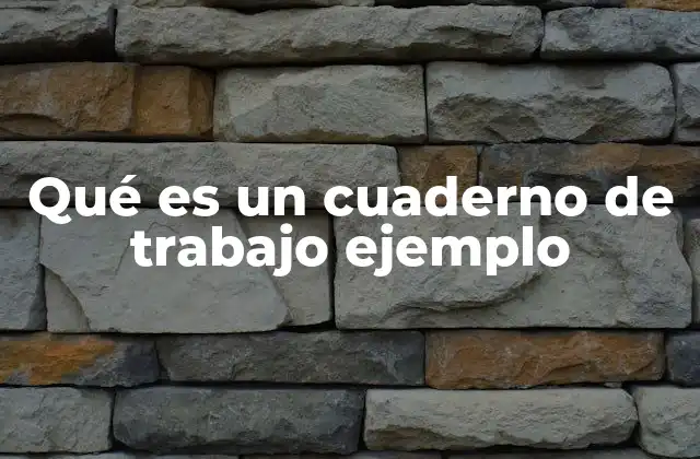 Qué es un Cuaderno de Trabajo Ejemplo