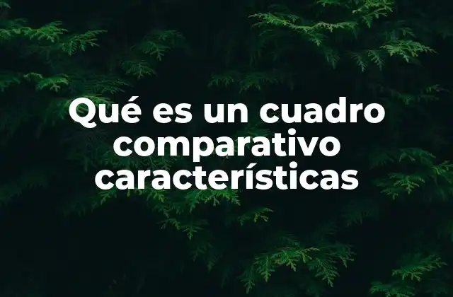 Qué es un Cuadro Comparativo Características