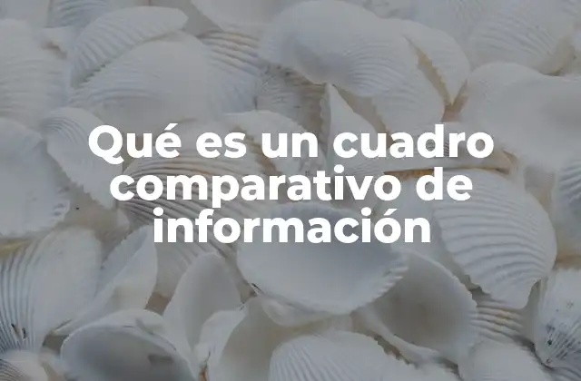 Qué es un Cuadro Comparativo de Información 2 Cómo los cuadros comparativos facilitan la toma de decisiones
