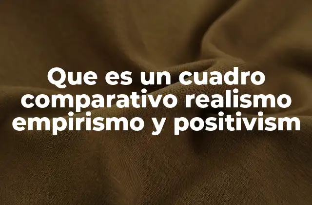 Que es un Cuadro Comparativo Realismo Empirismo y Positivism
