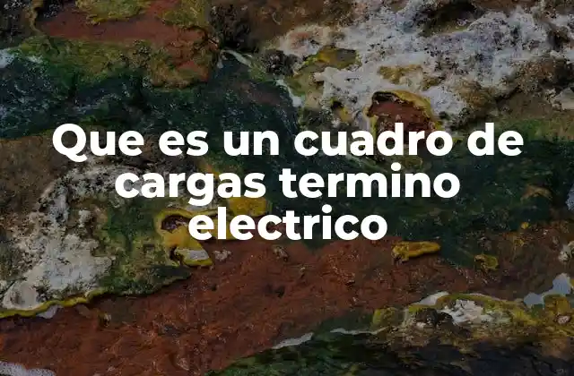 Que es un Cuadro de Cargas Termino Electrico