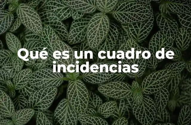 Qué es un Cuadro de Incidencias
