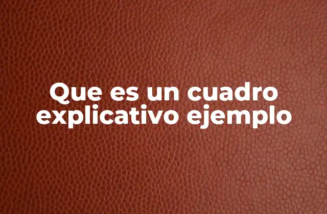 Que es un Cuadro Explicativo Ejemplo