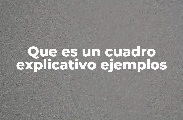 Que es un Cuadro Explicativo Ejemplos