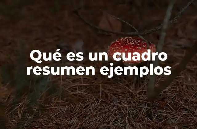 Qué es un Cuadro Resumen Ejemplos
