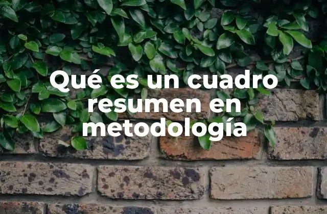 Qué es un Cuadro Resumen en Metodología