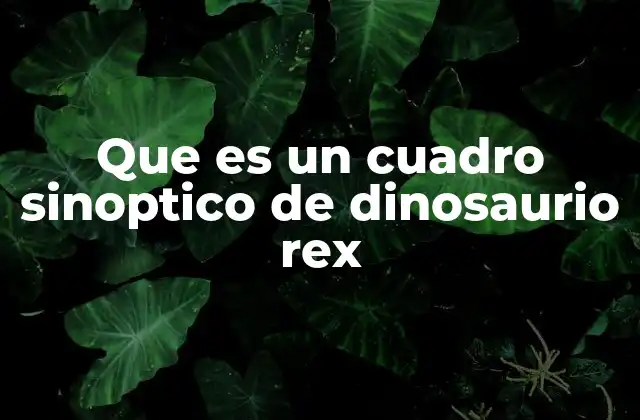 Que es un Cuadro Sinoptico de Dinosaurio Rex 2 La importancia del uso de cuadros sinópticos en la educación paleontológica