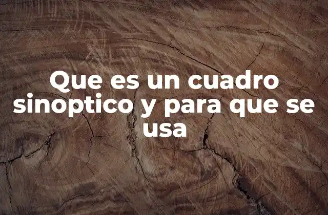Que es un Cuadro Sinoptico y para que Se Usa