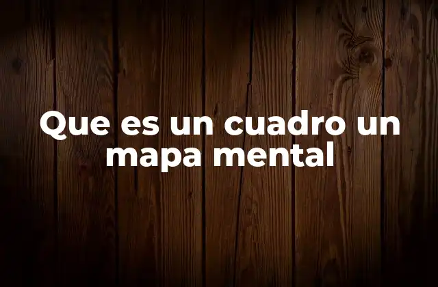 Que es un Cuadro un Mapa Mental