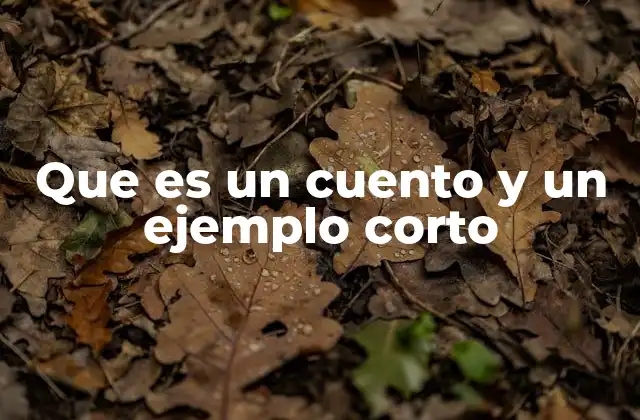 Que es un Cuento y un Ejemplo Corto