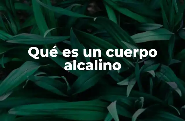 Qué es un Cuerpo Alcalino