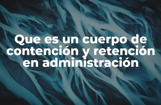 Que es un Cuerpo de Contención y Retención en Administración