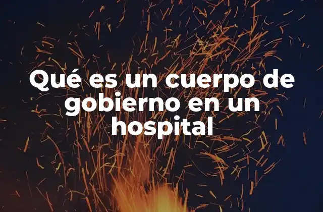 Qué es un Cuerpo de Gobierno en un Hospital