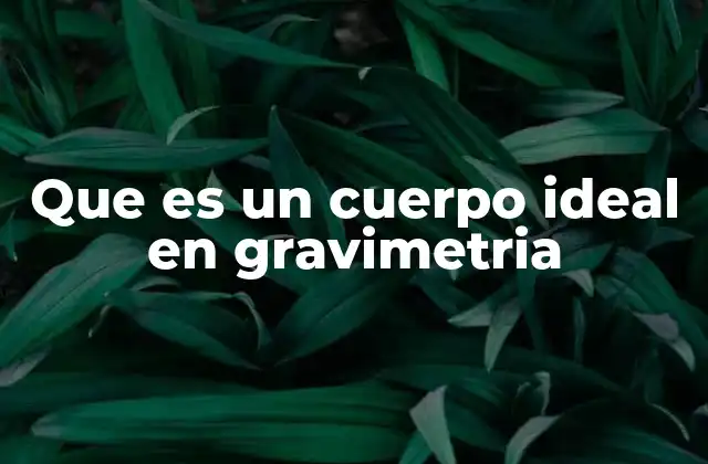 Que es un Cuerpo Ideal en Gravimetria