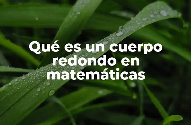 Qué es un Cuerpo Redondo en Matemáticas
