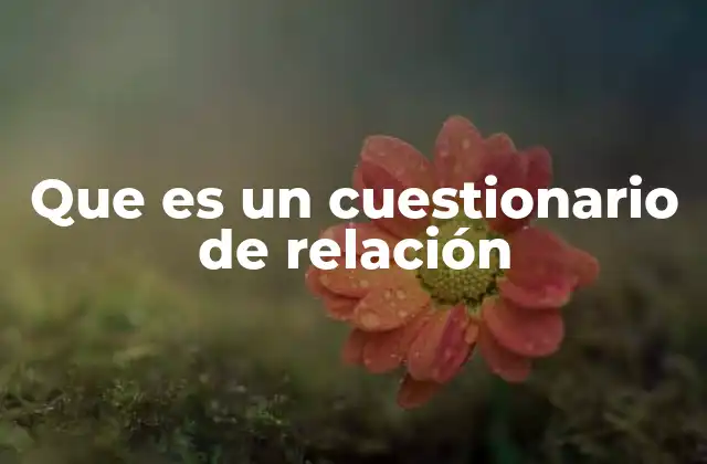 Que es un Cuestionario de Relación