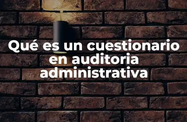 Qué es un Cuestionario en Auditoria Administrativa