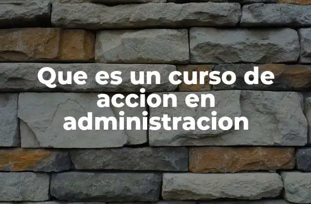 Que es un Curso de Accion en Administracion
