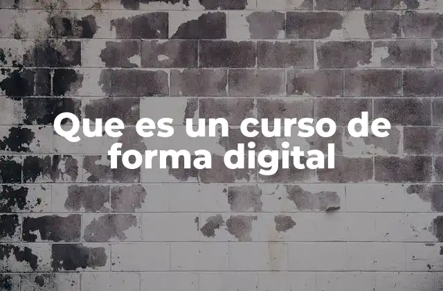 Que es un Curso de Forma Digital