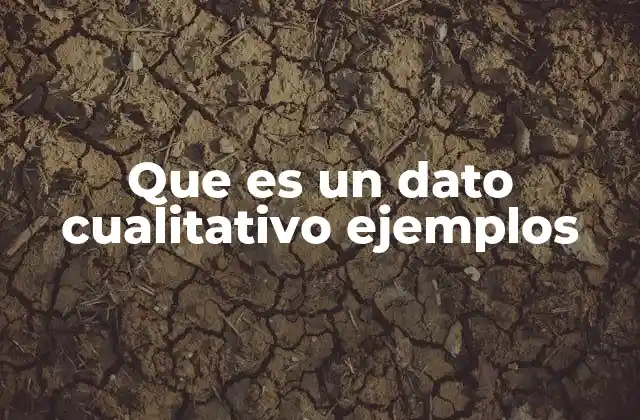 Que es un Dato Cualitativo Ejemplos