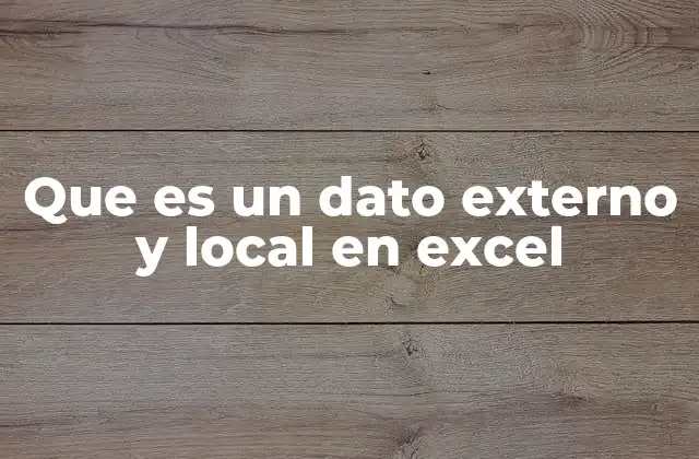 Que es un Dato Externo y Local en Excel