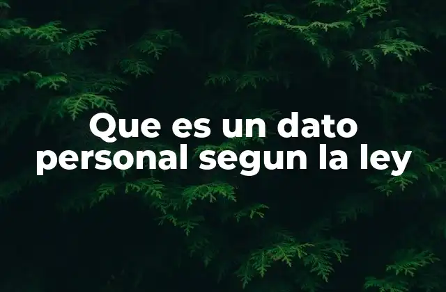 Que es un Dato Personal Segun la Ley