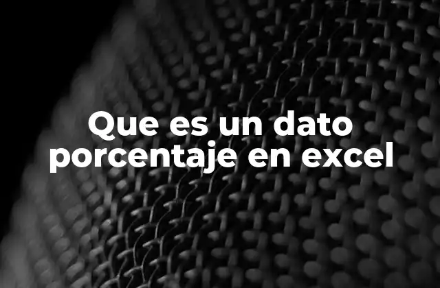 Que es un Dato Porcentaje en Excel