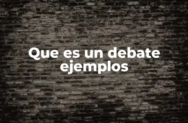 Que es un Debate Ejemplos