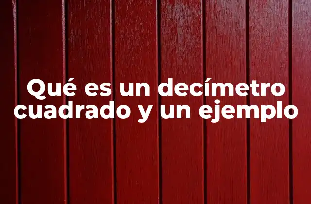 Qué es un Decímetro Cuadrado y un Ejemplo